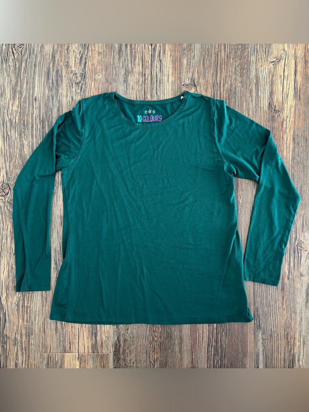 Gudrun Sjödén 10 Colours Long Sleeve Shirt Womens L Green Lyocell Jersey Relaxed
